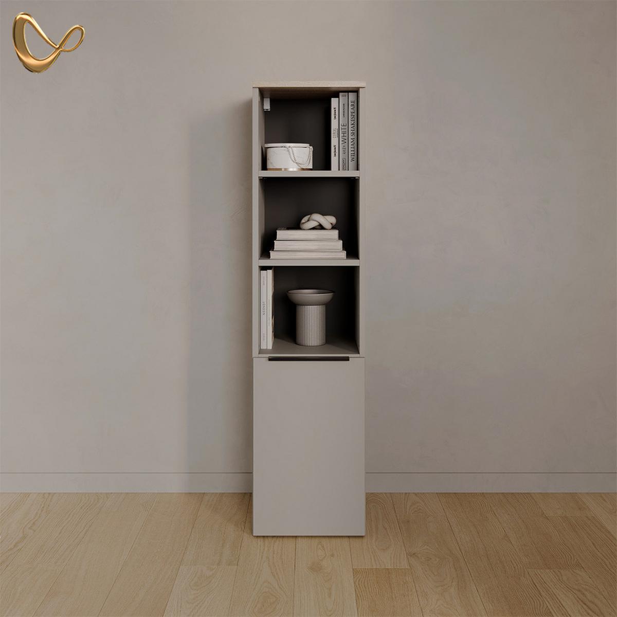 UNIVERSALSCHRANK Piave Greige mit einer Tür - Greige, Holzwerkstoff (30.2/120/40cm) - Livinity®
