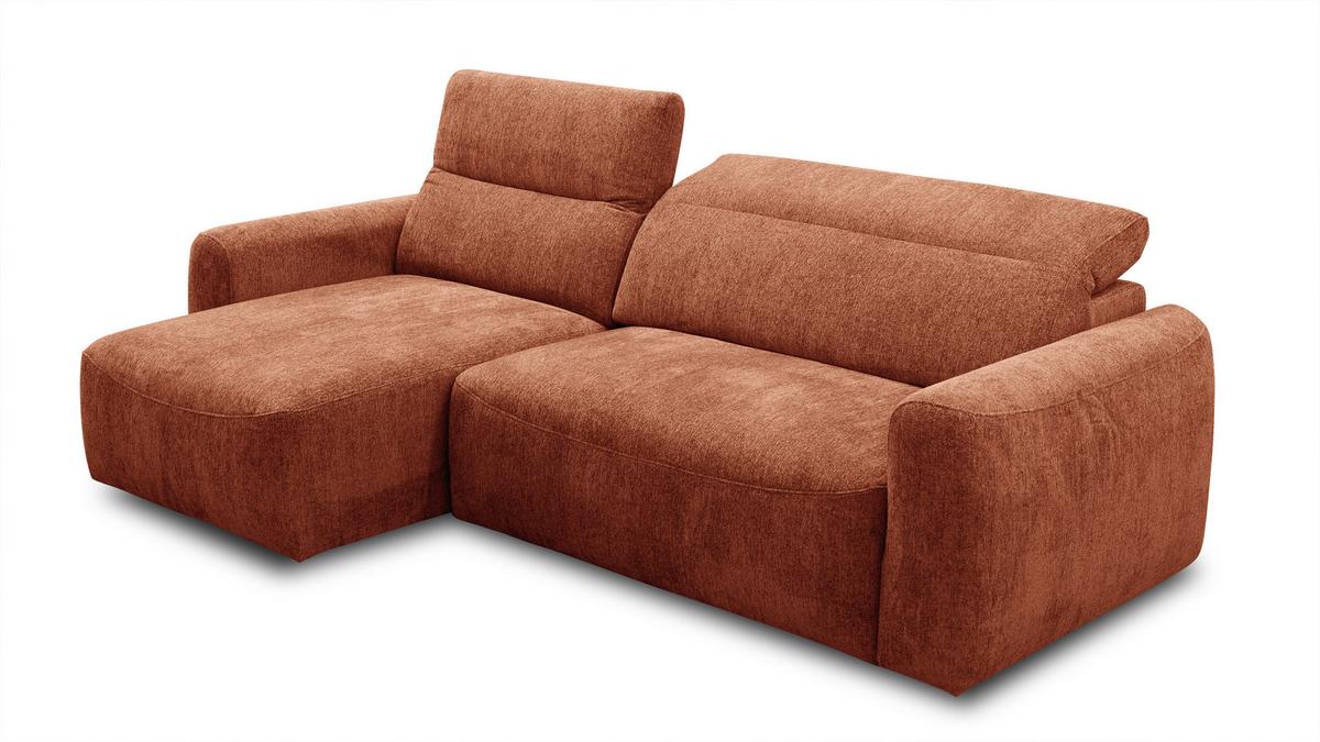ECKSOFA NERO 4-Sitzer, orange - Schwarz/Orange, Holz/Textil (272/81/159cm) - Wozimo