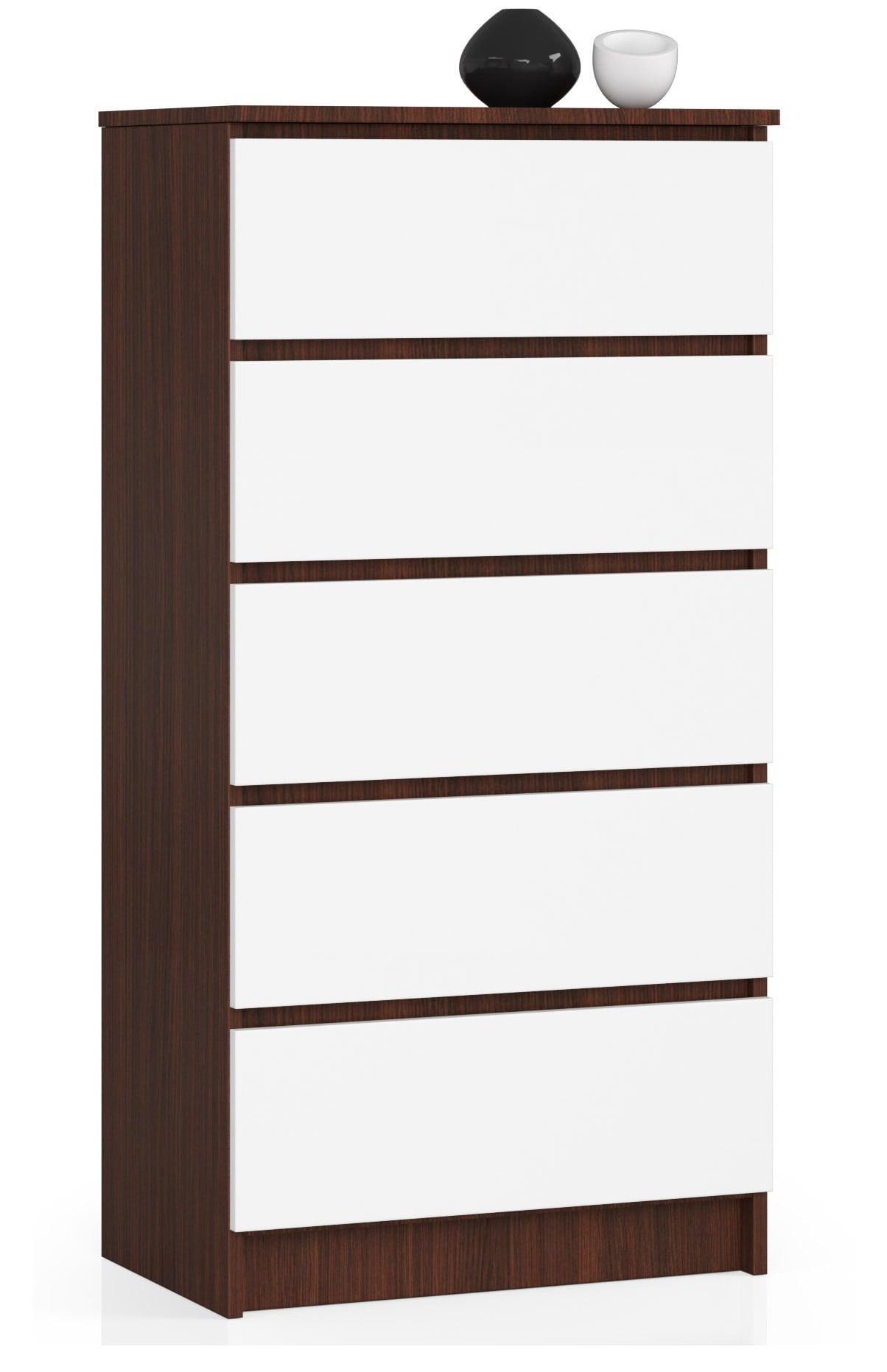 KOMMODE Dunkelbraun, Weiß 121/60/40 - Dunkelbraun/Weiß, Holzwerkstoff (60/121/40cm) - RAUMHIRSCH FURNITURE