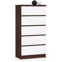KOMMODE Dunkelbraun, Weiß 121/60/40 - Dunkelbraun/Weiß, Holzwerkstoff (60/121/40cm) - RAUMHIRSCH FURNITURE