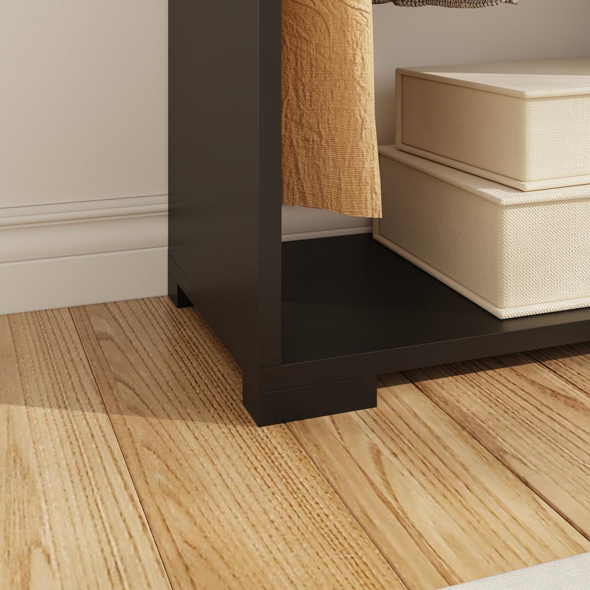 KLEIDERSCHRANK Nesbyen - Schwarz, Holzwerkstoff (90/126/30cm) - [en.casa]