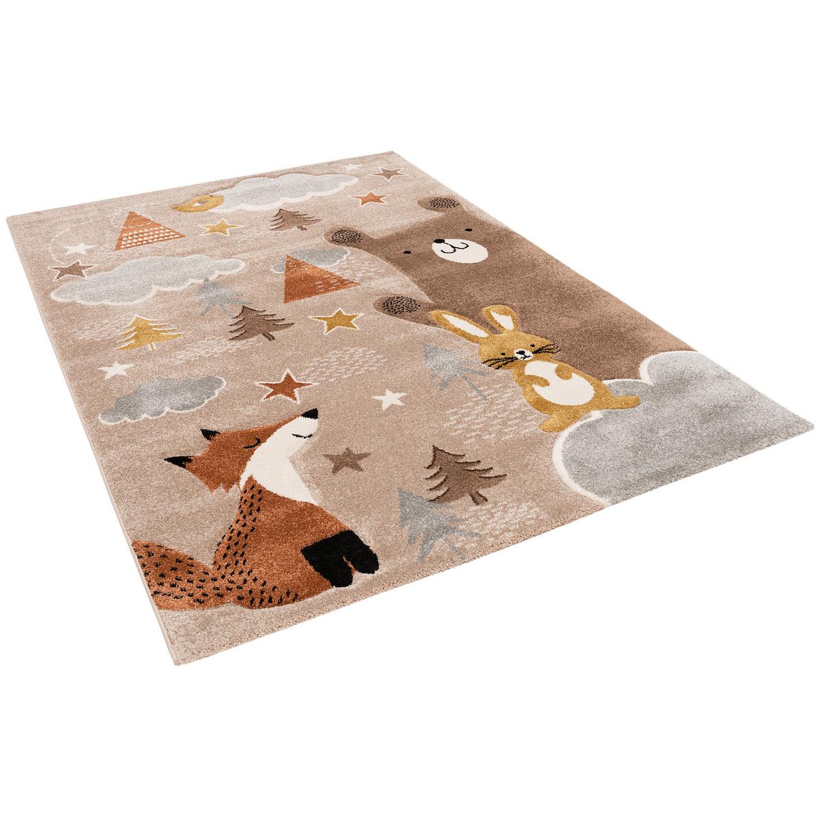 KINDER TEPPICH MAUI KIDS FUCHS UND BÄR - Braun, Textil (120/170cm) - Pergamon