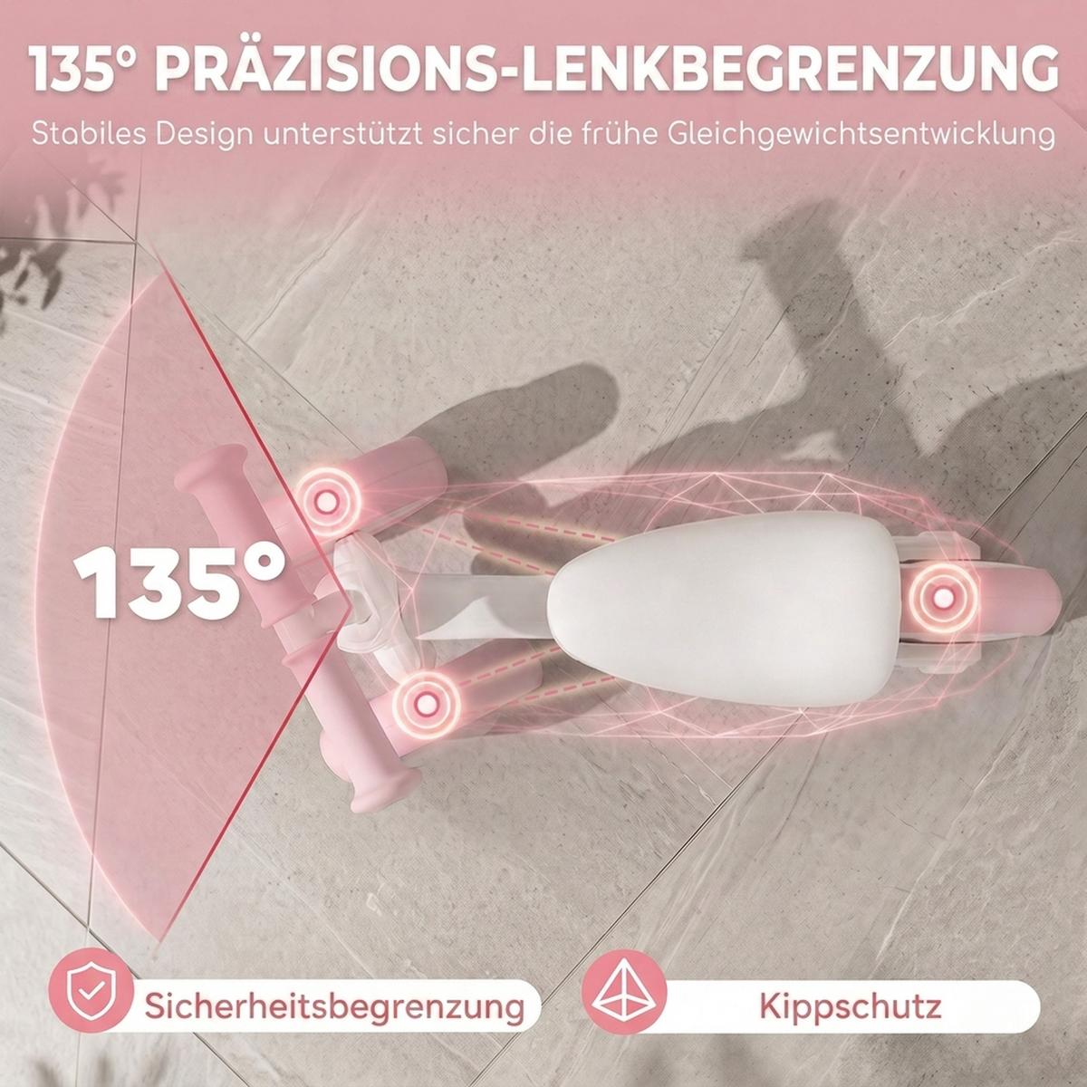 KINDER-LAUFRAD Stahl EVA Rosa - Rosa, Metall (52/23/36.5cm) - AIYAPLAY