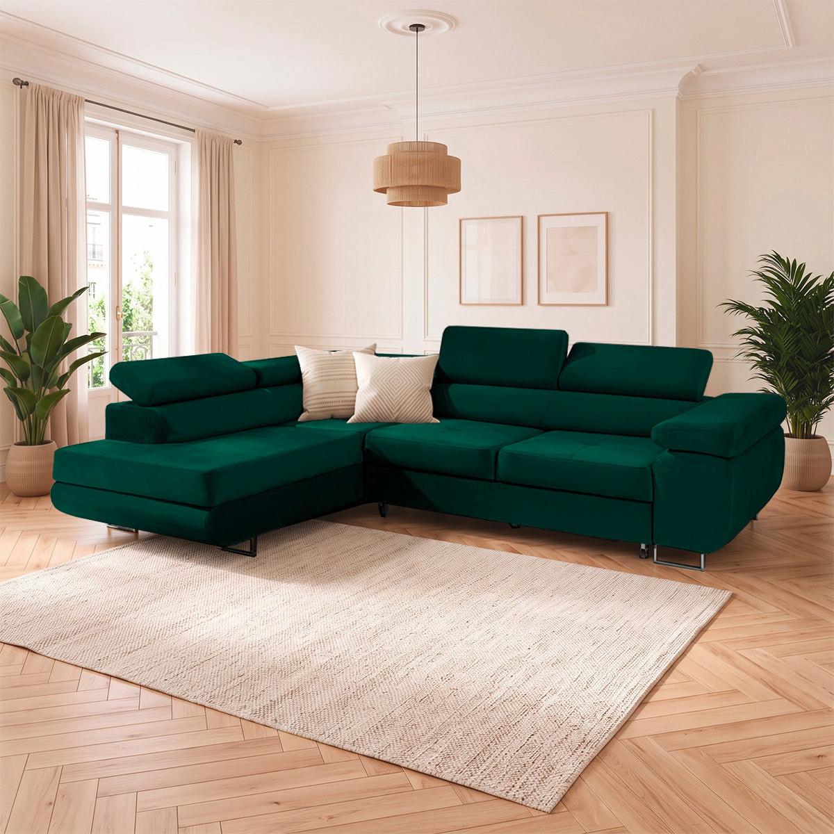 ECKSOFA Wilson 4 Sitzplätze Tannengrün - Grün, Textil (271/201cm) - Petits-meubles