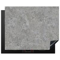 HERDABDECKPLATTE Beton - Schiefer - Grau - Struktur aus Beton Herdabdeckung Induktionsfeld 65x52 cm - Hellgrau, Kunststoff (65/52/0.2cm) - MuchoWow