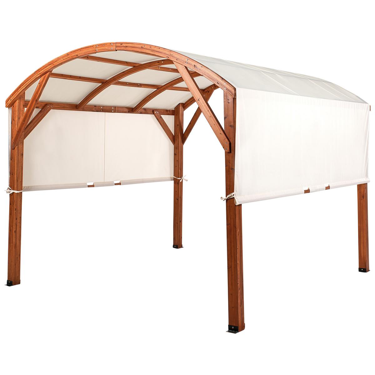 PAVILLON Tannenholz 303/300 cm Braun/Beige Scopello - Creme/Braun, Holz (303/257/300cm) - Beliani