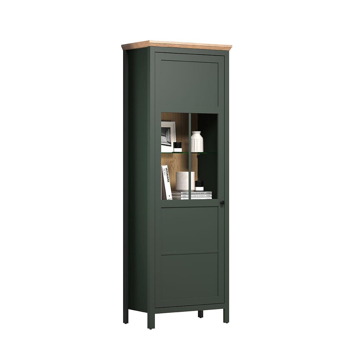 VITRINE Stanton Grün - Grün, Holzwerkstoff (69/69/198cm) - Trendteam