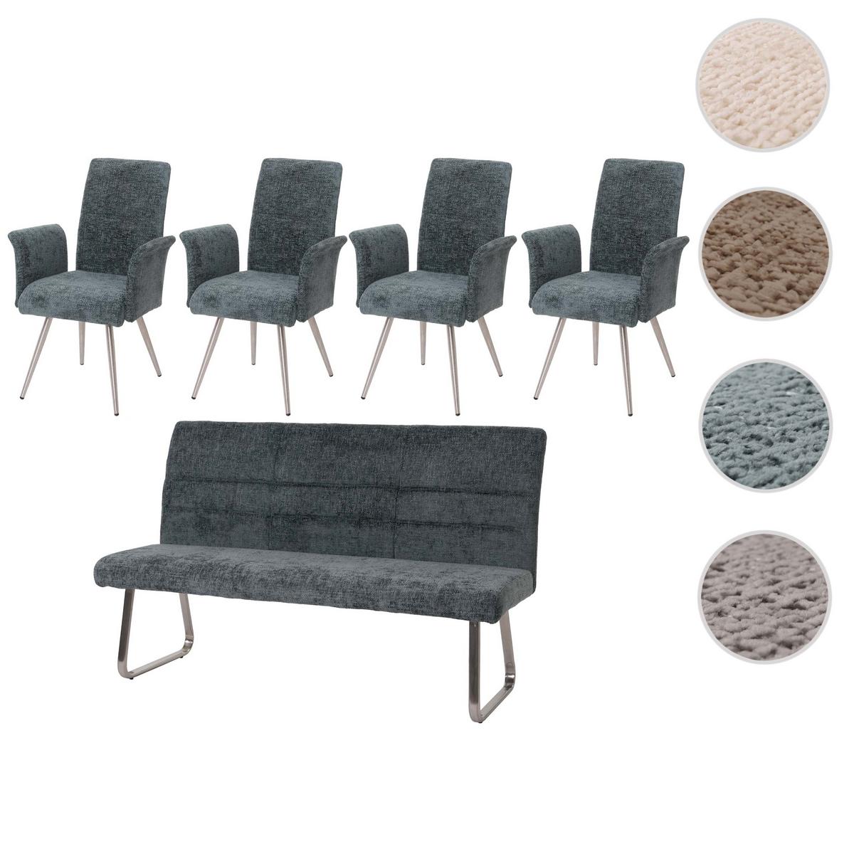 ESSZIMMER-SET Blau 5er-Set - Blau, Textil (180/99/65cm) - MCW