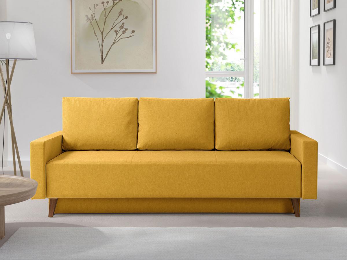 SCHLAFSOFA Oviedo - Gelb, Holz/Kunststoff (215/86/95cm) - MIRJAN24