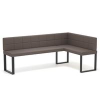 ECKBANK rechts SANA U Kunstleder gesteppt, 168/128 cm Braun - Braun, Kunststoff/Textil (128/168cm) - Idohome