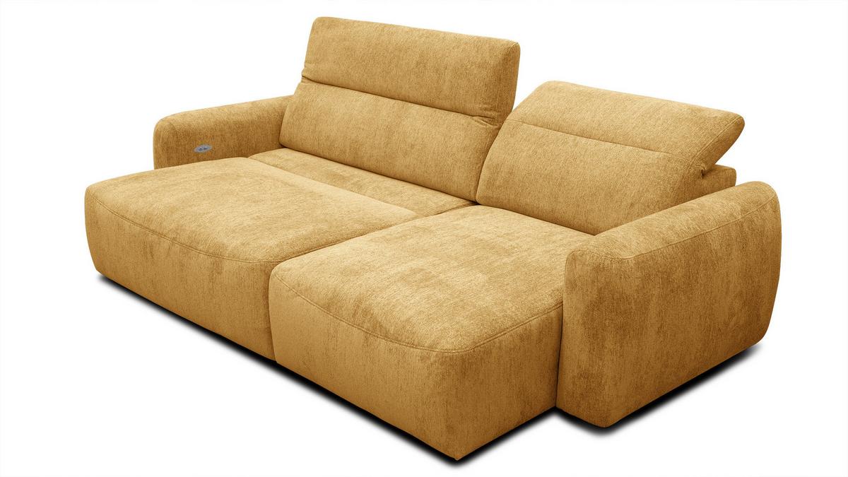ECKSOFA NERO 4-Sitzer, gelb - Gelb/Schwarz, Holz/Textil (272/81/159cm) - Wozimo