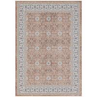 TEPPICH Kurzflor, waschbar, mit floralen Ornamenten, VERNANTE in Terrakotta-Creme, 120 x 170 cm - Rot, Textil (120/170cm) - KADIMA DESIGN