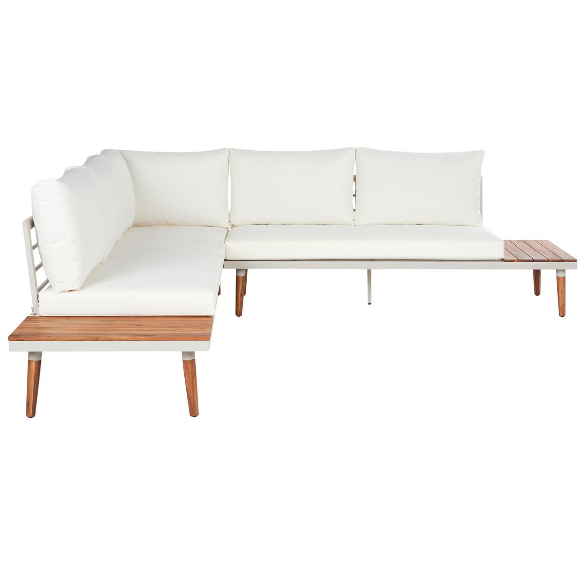 LOUNGE-SET 5-Sitzer Akazienholz cremeweiß Corato - Creme, Holz - Beliani