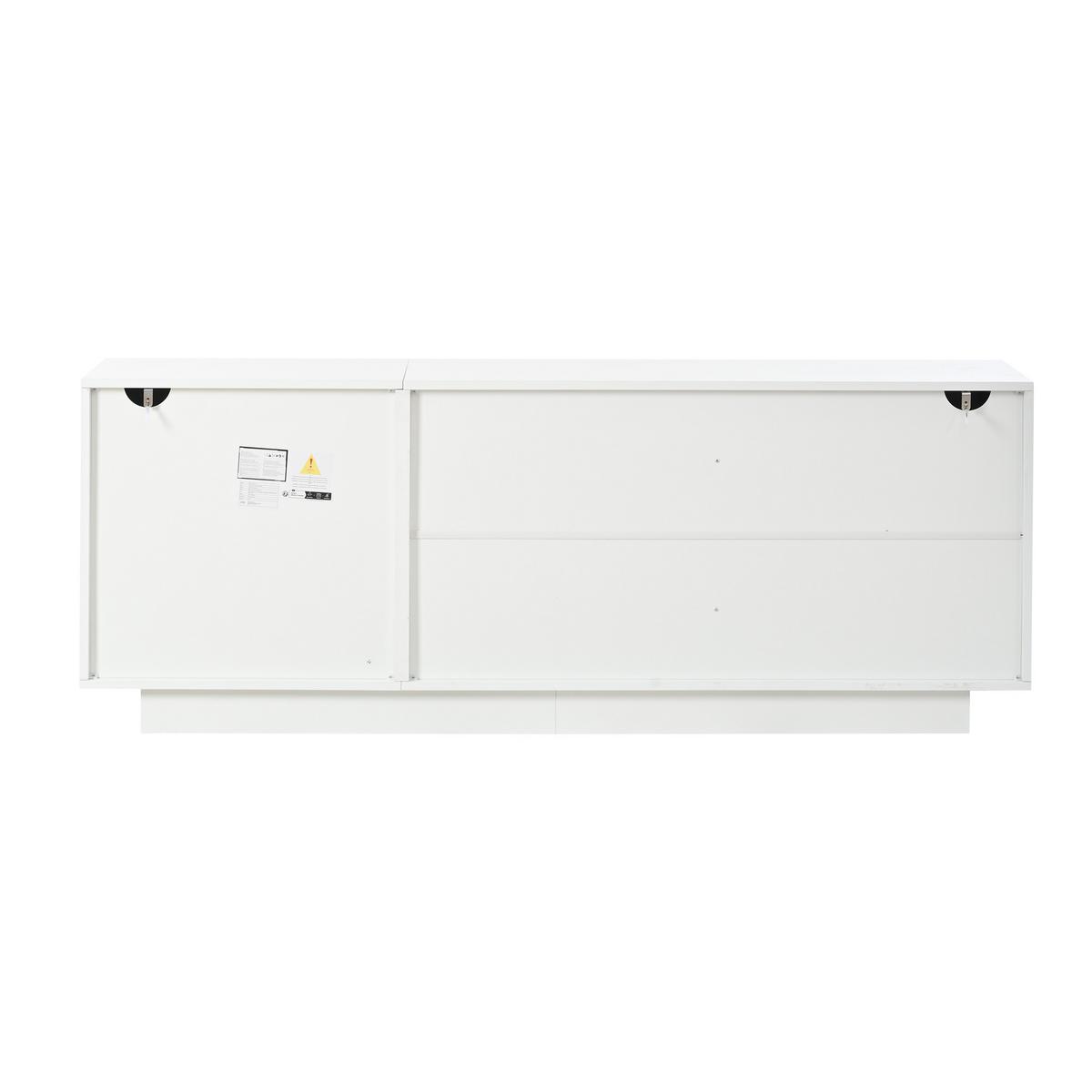 SIDEBOARD 160cm Weiß Hochglanz – Kommode mit 3 Türen & 6 Fächern - Weiß, Holzwerkstoff (35/60/160cm) - Urban Meuble