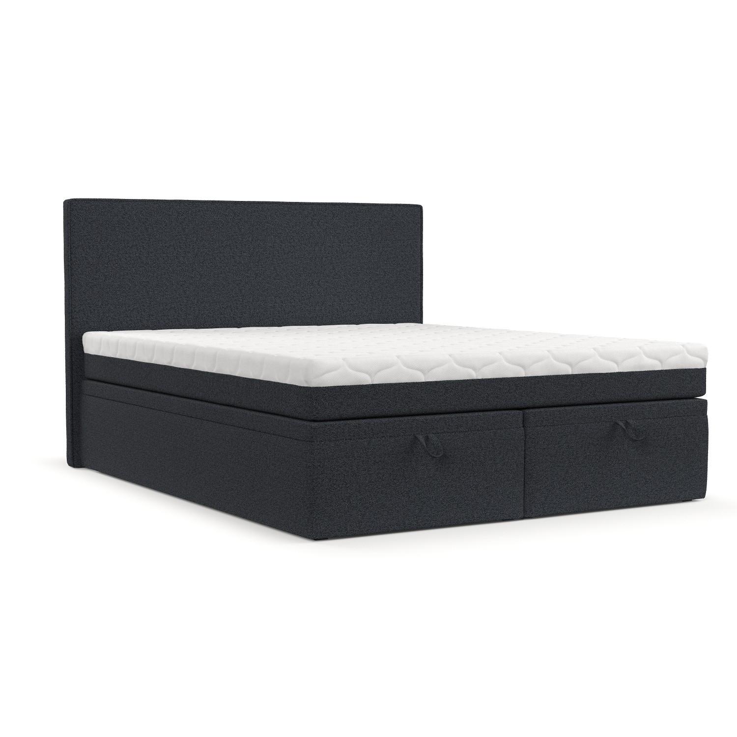 BOXBETT Zalla 140/200 cm Anthrazit im Riva Stoff - Anthrazit/Schwarz, Holz/Holzwerkstoff (140/200cm) - AltaBeds