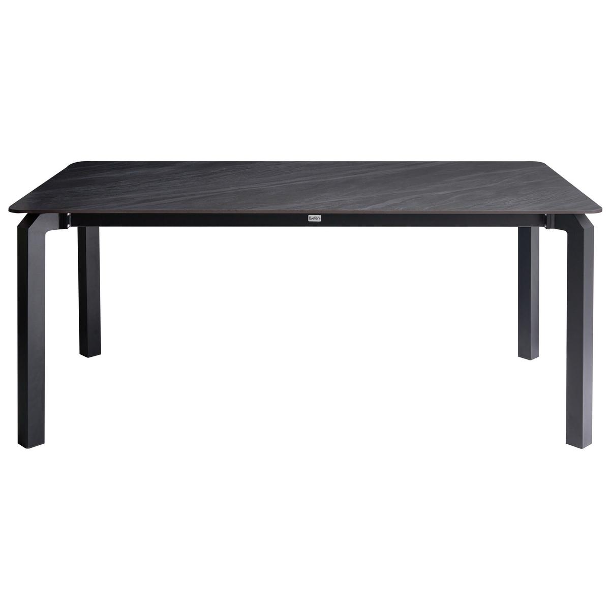 GARTENTISCH 180/90 cm Stein Schwarzer Marmor Feletto - Schwarz, Stein (180/90/76cm) - Beliani