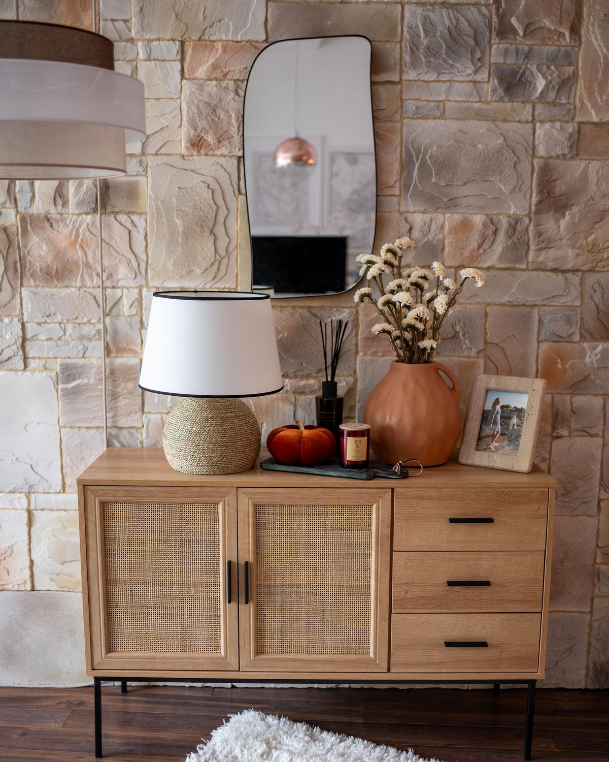 SIDEBOARD mit 2 Türen Hellbraun Pasco - Braun, Holzwerkstoff (120/77/39cm) - Beliani