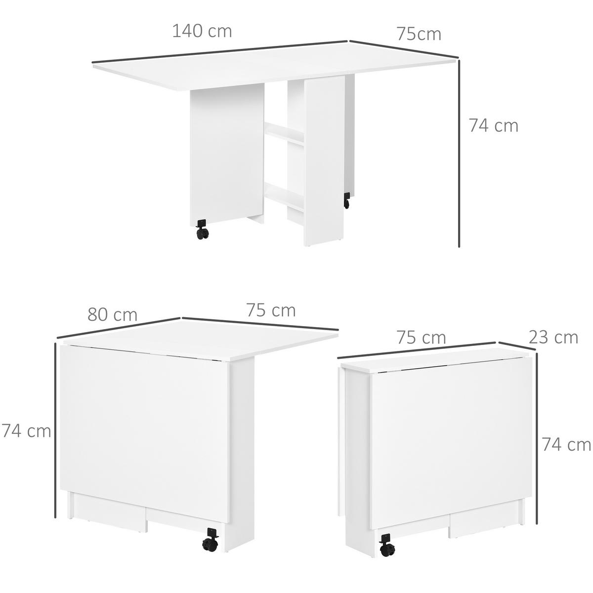 ESSTISCH Slyvin 140/75/74 cm - Weiß, Kunststoff (140/75/74cm) - ZMH