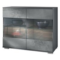 KOMMODE Bari Beton Dunkel Optik - Dunkelgrau, Holzwerkstoff (92.5/75.5/35cm) - Vladon