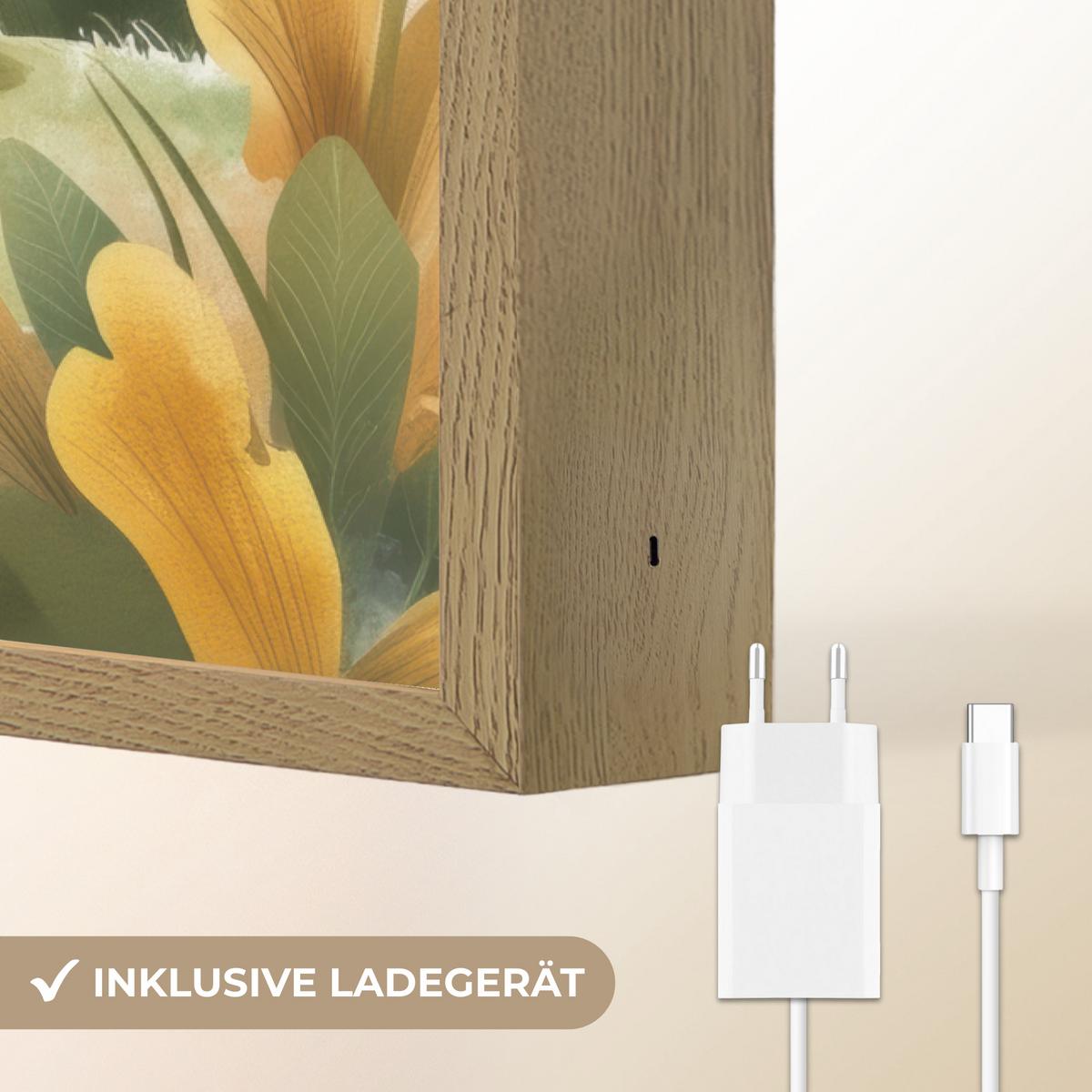 WANDLEUCHTE MIT AKKU Dino - Fußball - Orange 40x60 cm - Beige, Holzwerkstoff (40/60/8cm) - OnlyWow