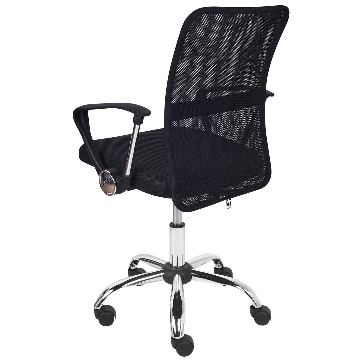 BÜROSTUHL Schwarz Best - Silberfarben/Schwarz, Textil (55/94/55cm) - Beliani