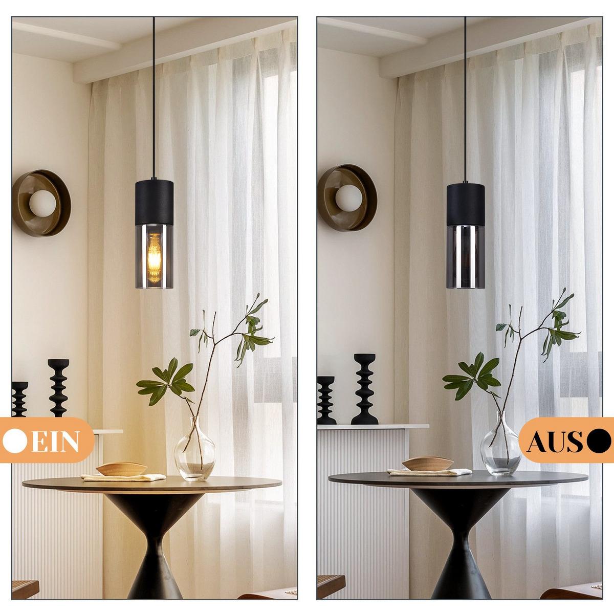 PENDELLEUCHTE Elmar 1-flammig 10/10/150 cm - Schwarz, Metall (10/10/150cm) - Nettlife