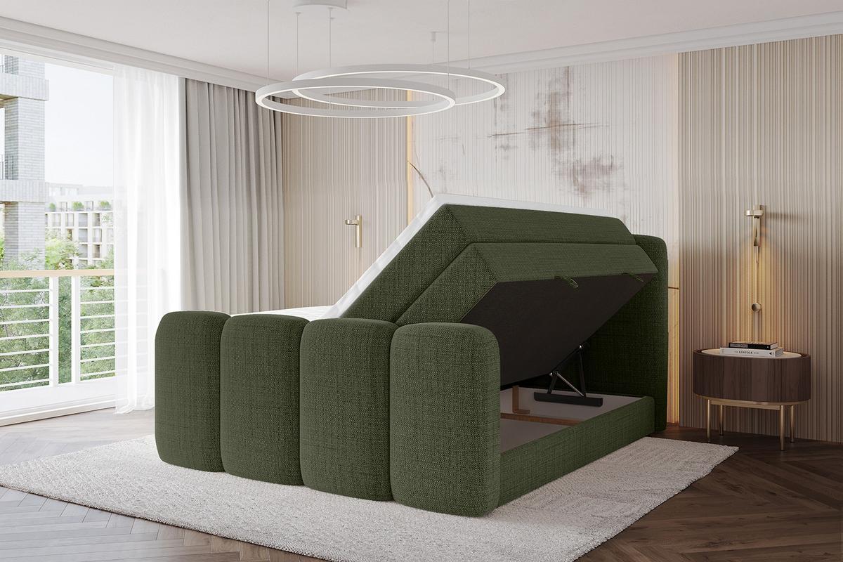 BOXBETT mit Matratze H3|H4 und Lattenrost - NINA-Z KING - 200x200 cm Aragon - Grün - Grün, Holzwerkstoff (200/200cm) - ALTDECOR