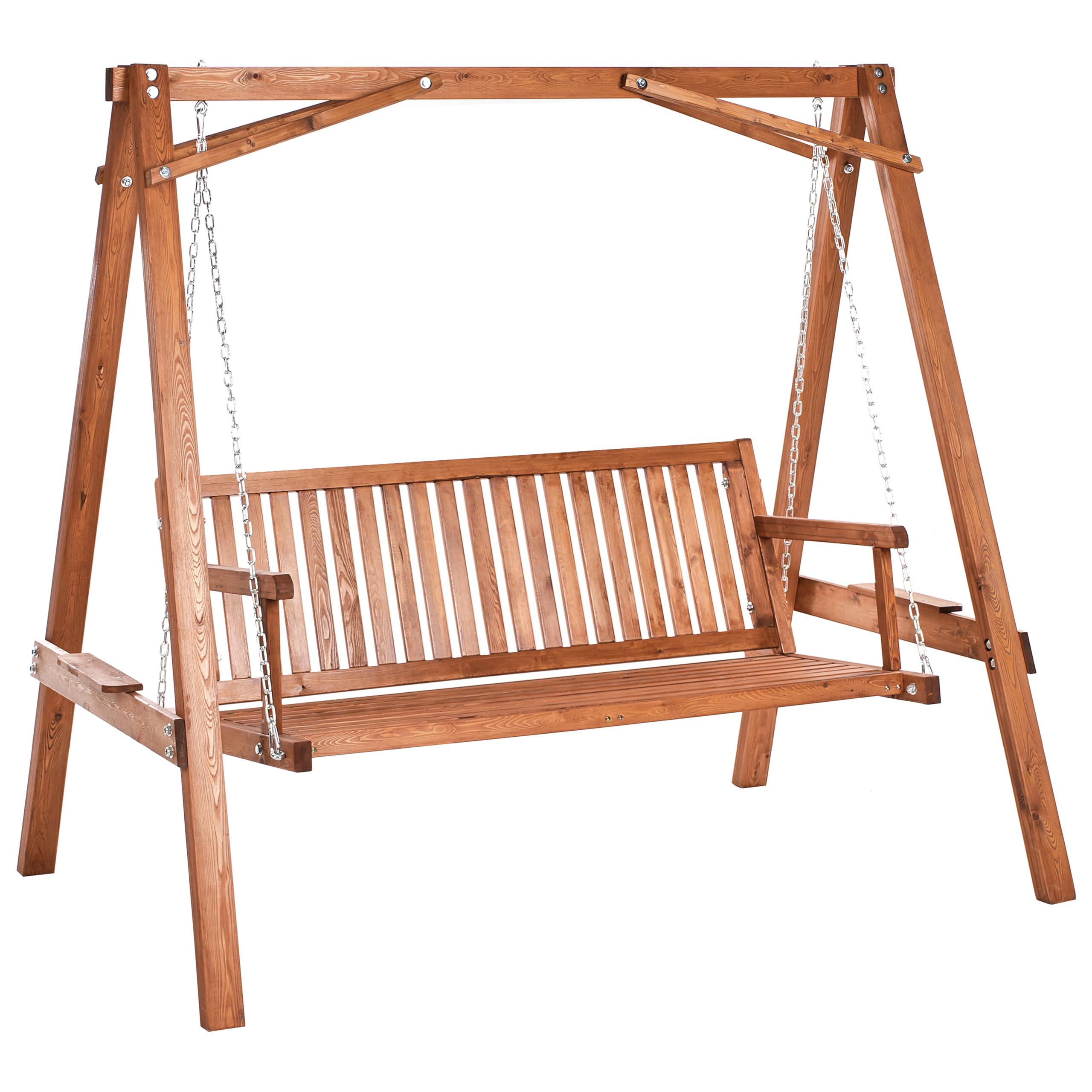 HOLLYWOODSCHAUKEL Braun Ficarella - Braun, Holz (203/186/132cm) - Beliani