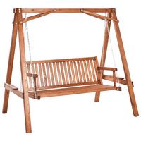 HOLLYWOODSCHAUKEL Braun Ficarella - Braun, Holz (203/186/132cm) - Beliani
