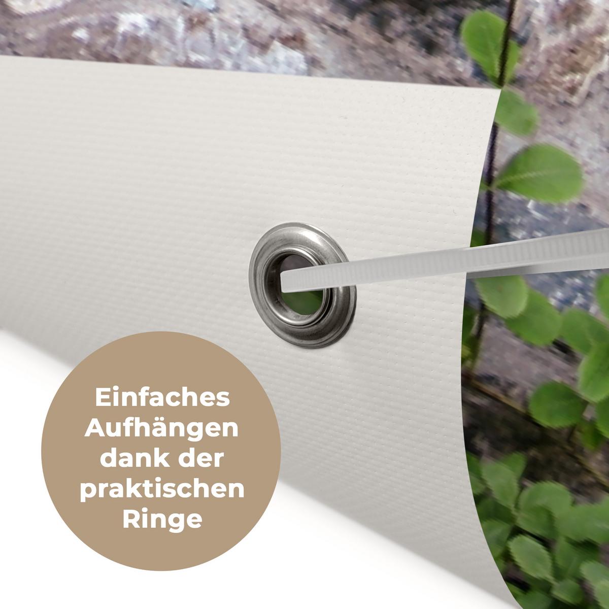 GARTENPOSTER Meer - Baum - Tropisch - Ausblick Poster für draußen 180x120 cm - Graubraun, Kunststoff (180/120/0.2cm) - OnlyWow