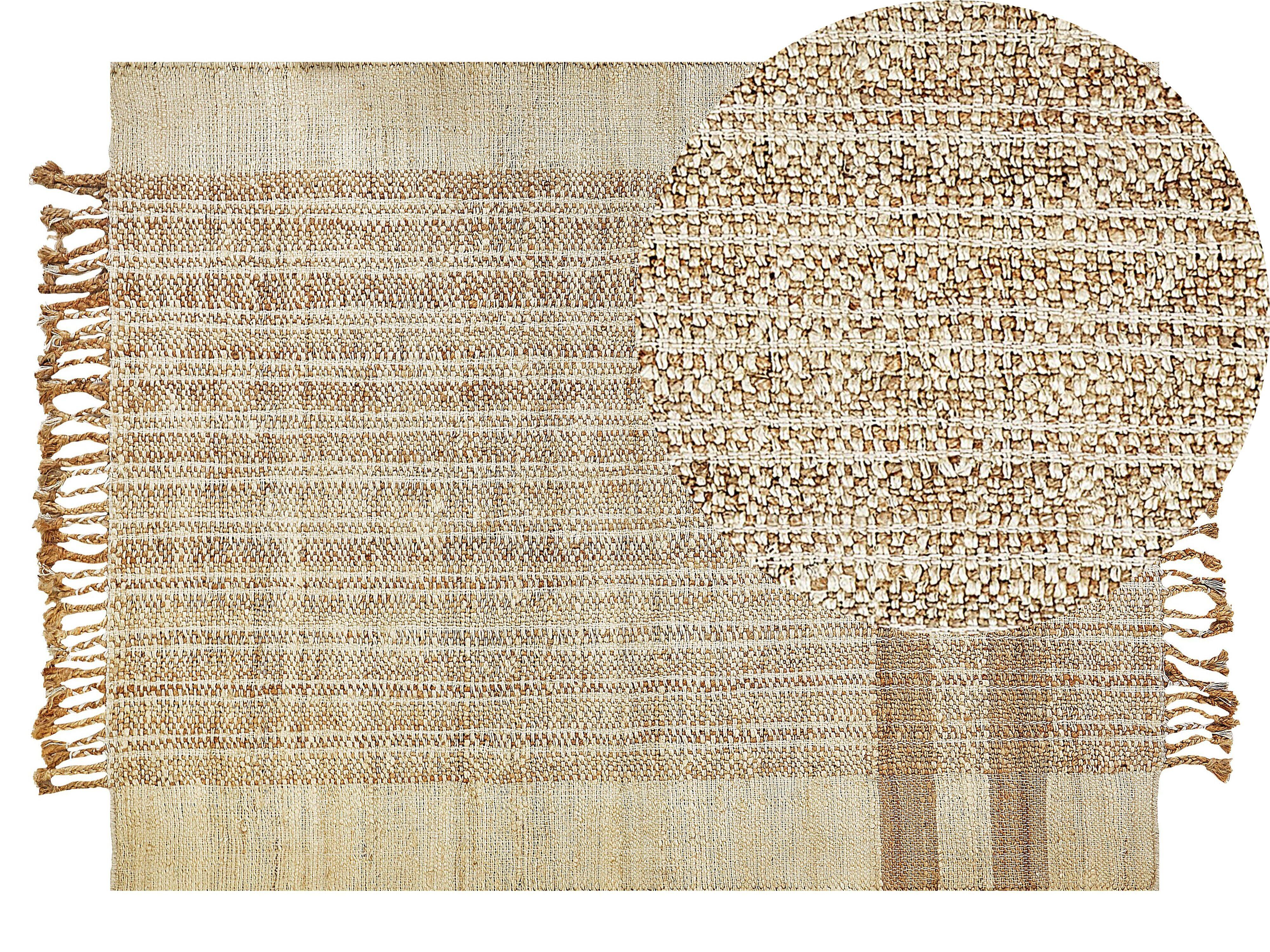 TEPPICH geflochten Ortaoba 200/140 cm - Beige, Naturmaterialien (140/200cm) - Beliani
