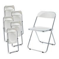 KLAPPSTUHL-SET Pornainen 6 TLG. - Weiß, Kunststoff/Metall (46/74/47cm) - [en.casa]