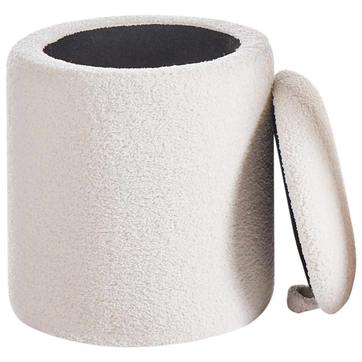 POUF 2er-Set Cremeweiß Berea - Weiß, Textil (40/37/40cm) - Beliani