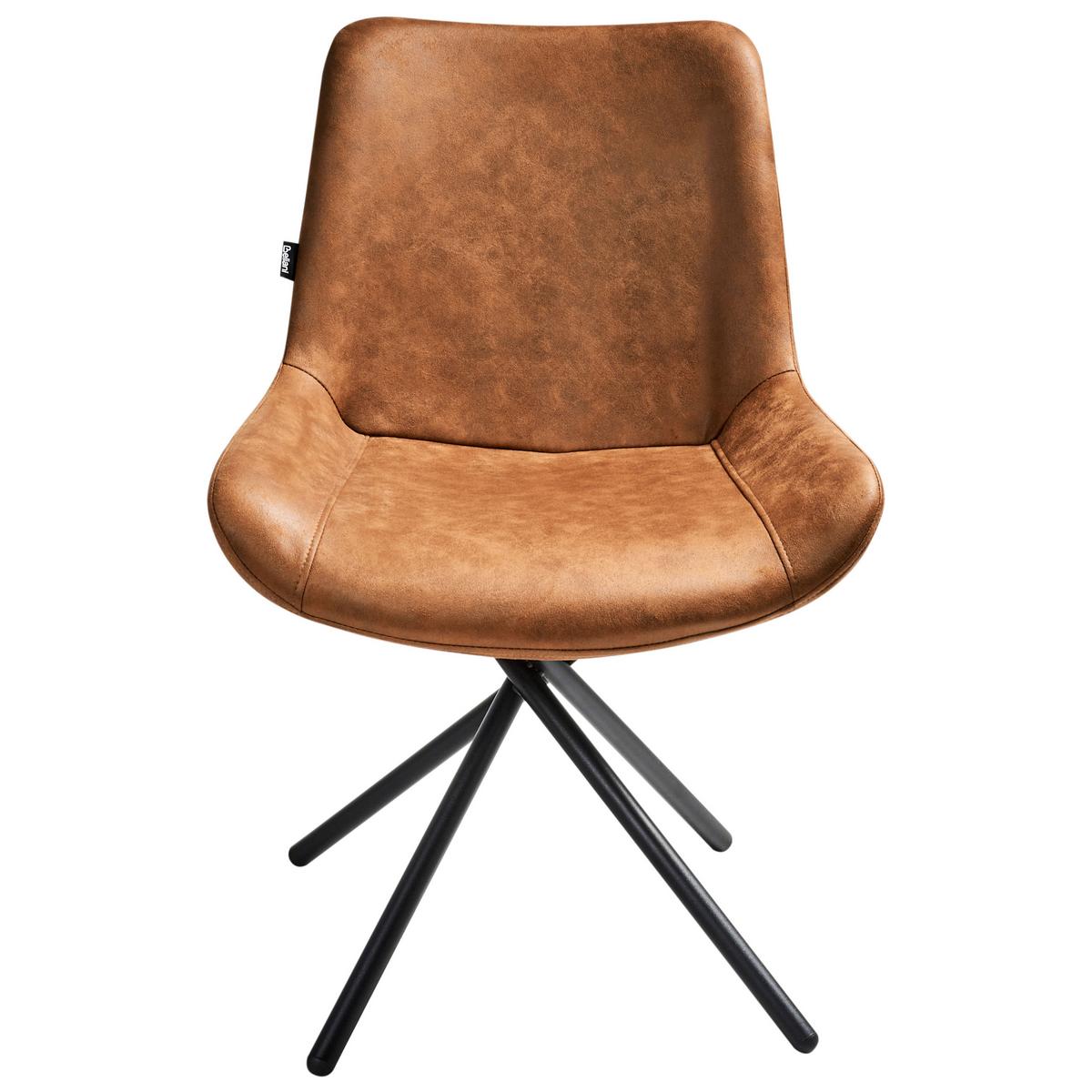 ESSZIMMERSTUHL 2er-Set Kunstwildleder Goldbraun Hailey - Goldfarben, Textil (56/85/56cm) - Beliani