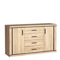 KOMMODE MALAGA 157/91/45cm mit 4 Schubladen 2 Türen Sonoma Eiche - Sonoma Eiche, Holzwerkstoff (157/91/45cm) - MASSENO