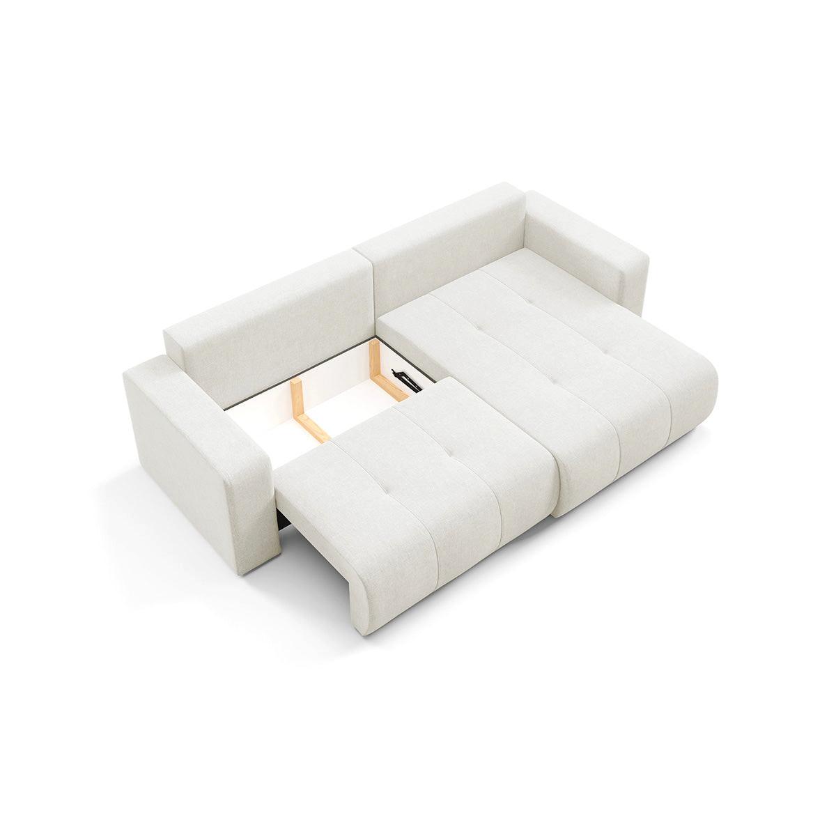 ECKSOFA Giulia 3 Sitzplätze Gebrochenes Weiß - Weiß, Holz (244/149cm) - Petits-meubles