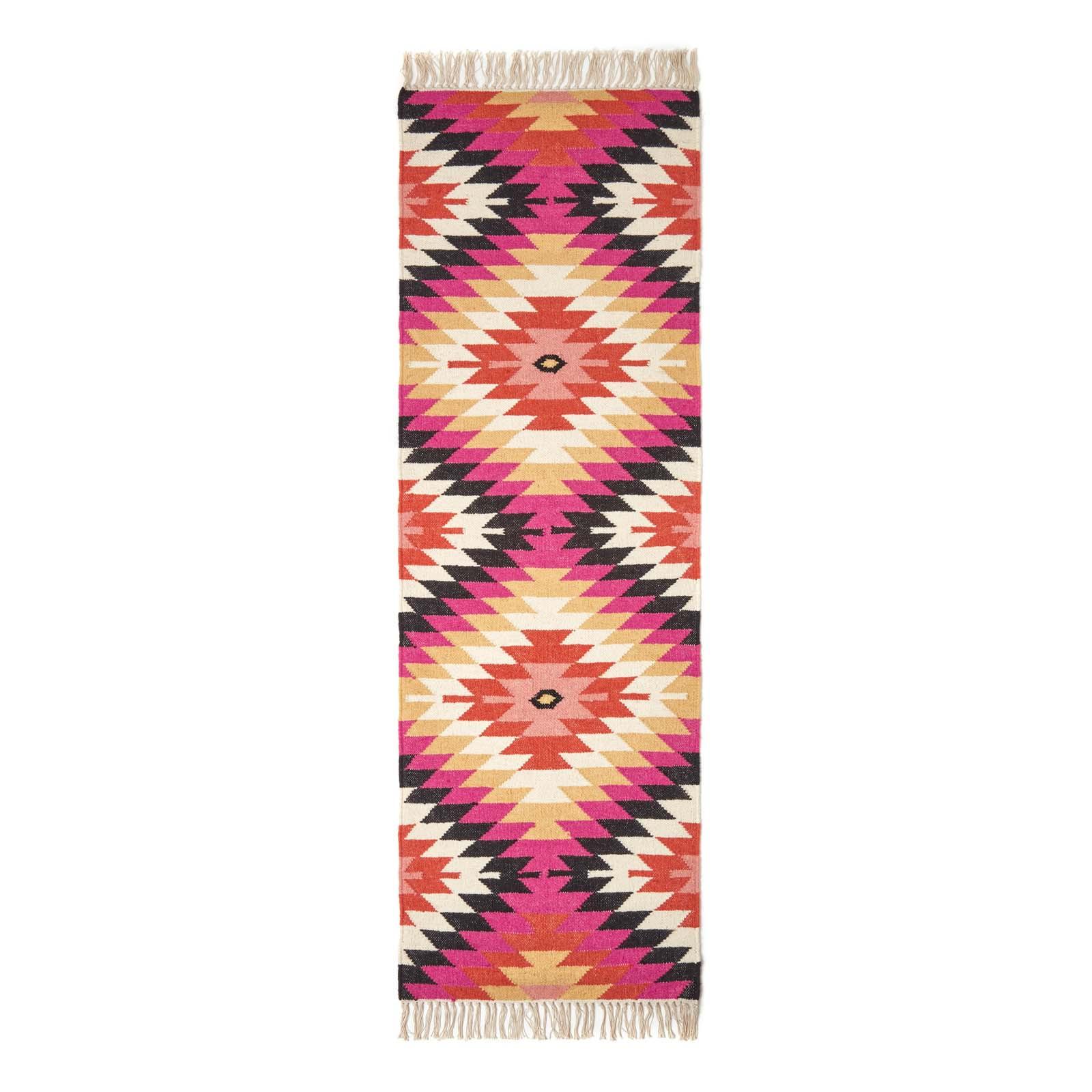 KELIM-TEPPICHLÄUFER Jakarta handgewebt 66/200 cm - Multicolor, Textil (66/200cm) - Homescapes
