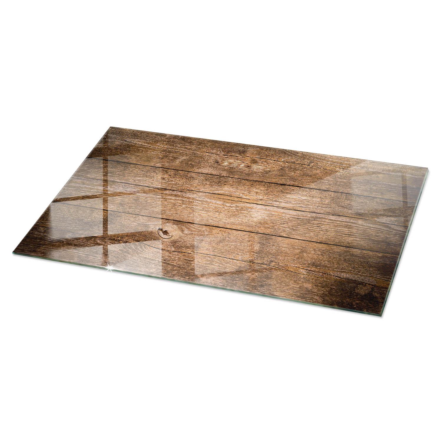 TISCHPLATTE 60x60 cm Der Aufbau von Holzbrettern - Dunkelbraun, Glas (0.4/100/50cm) - TULUP