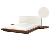 BETT mit LED 160/200 cm MDF-Platte Braun Zen - Braun, Holz (160/200cm) - Beliani