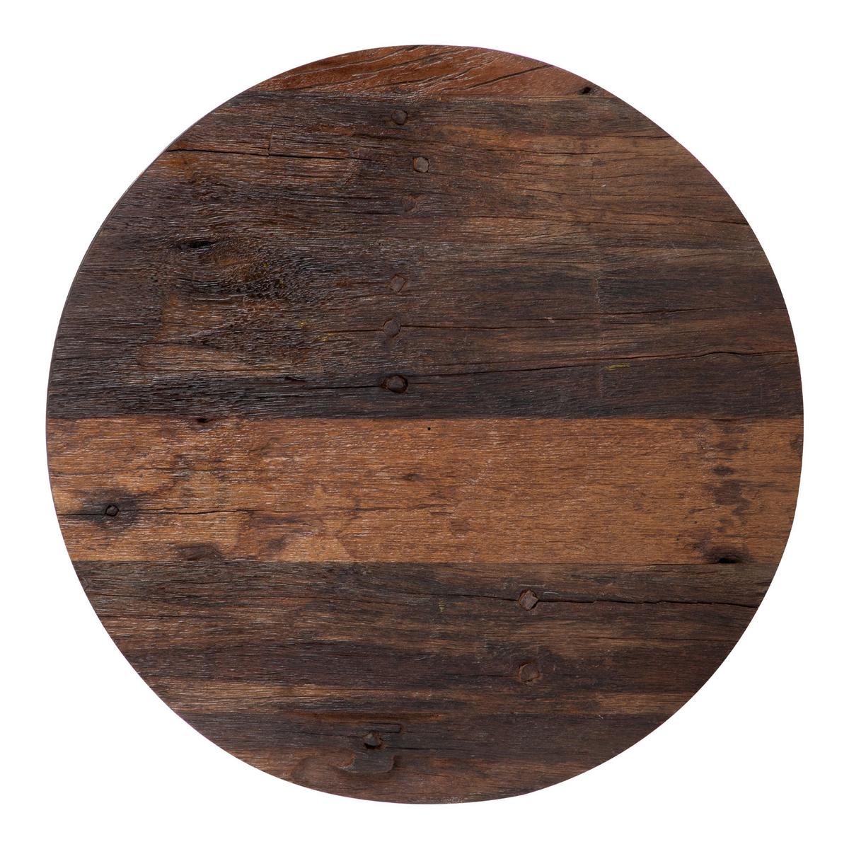 COUCHTISCH Ø70x35 cm rund Natur/Nickel-Finish aus Akazienholz/Metall - Naturfarben, Holz (70/70/35cm) - WOMO-DESIGN