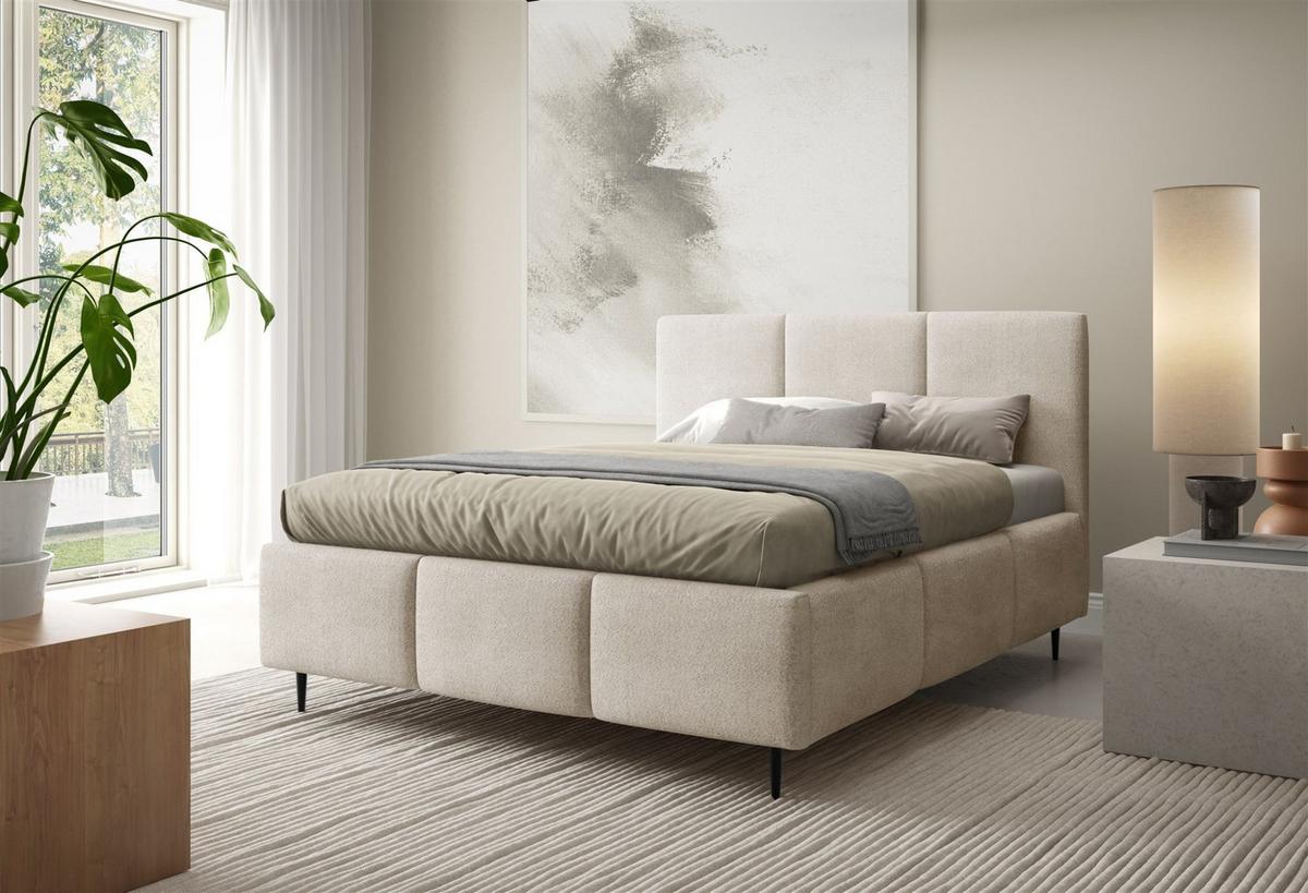 POLSTERBETT Miami - Beige, Holzwerkstoff/Textil (160/200cm) - Fun Möbel