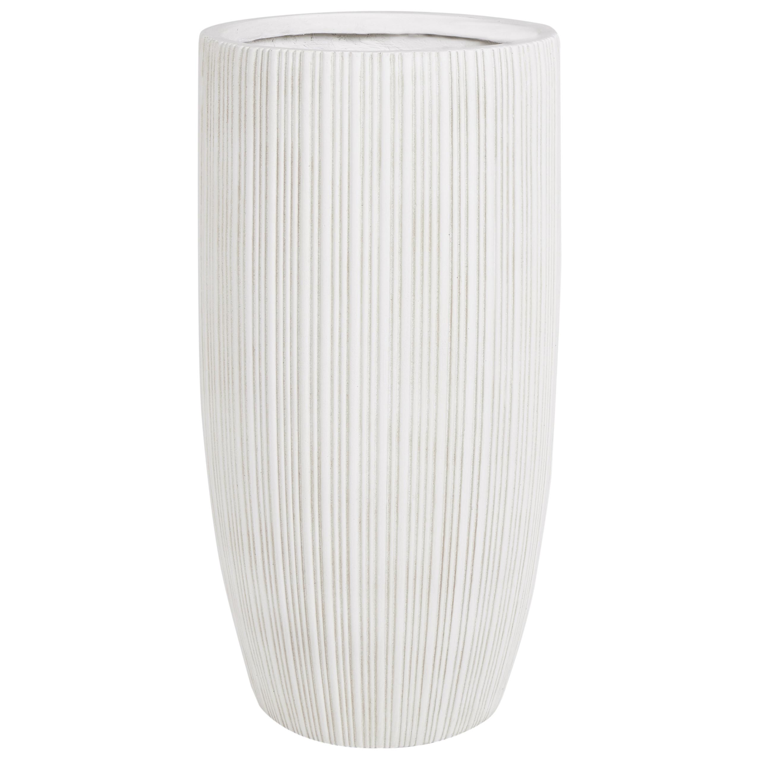 BLUMENTOPF Beige Zelkova - Beige, Naturmaterialien (70cm) - Beliani