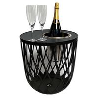 4-IN-1 LOUNGETISCH MIT EDELSTAHL-KÜHLER Dubai schwarz 45 cm - Schwarz, Kunststoff/Metall (45/45/45cm) - COOTAB Cooler Table