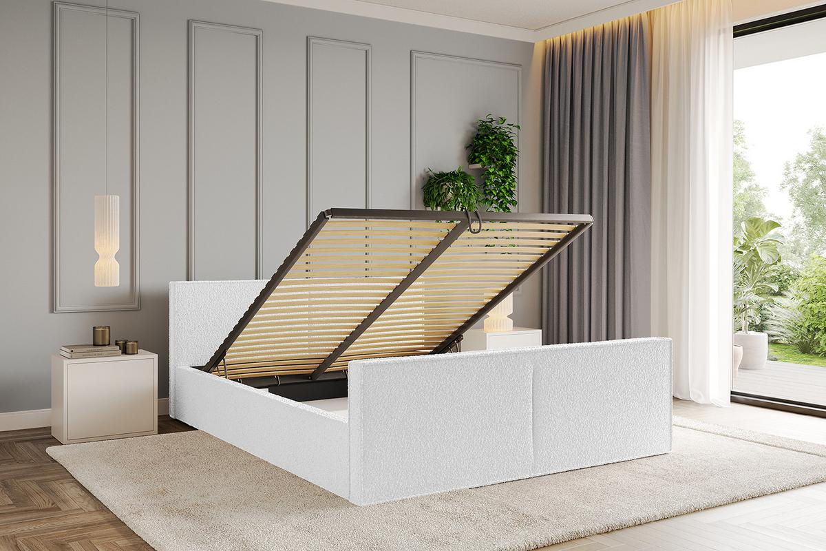 POLSTERBETT mit Bettkasten, Fußteil und Lattenrost, Boxbett mit Matratze H3/H4 - EMMI-Z-V1 180x200 Weiß - Weiß, Holzwerkstoff/Textil (180/200cm) - ALTDECOR