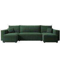 WOHNLANDSCHAFT Adara Schlaffunktion - Grün, Holzwerkstoff/Textil (312/83/145cm) - Fun Möbel