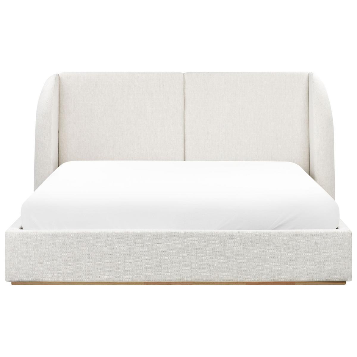 BETT mit Stauraum 180/200 cm Stoff Cremeweiß Monestier - Creme, Textil (180/200cm) - Beliani