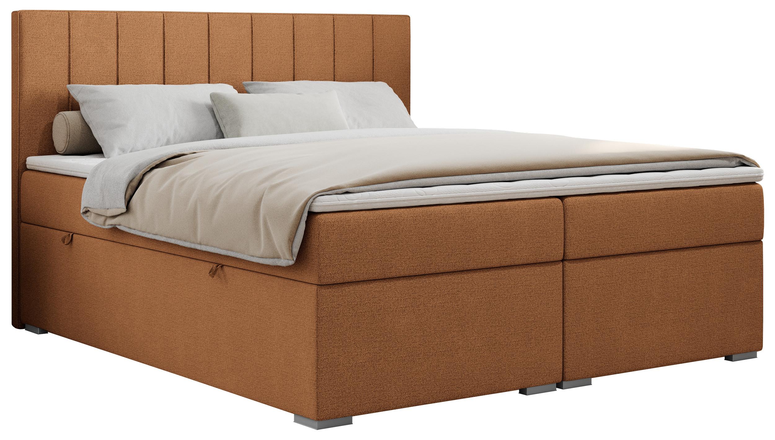 BOXBETT ALLY 160/200 Orange Struktur - H3 - Orange, Holz/Textil (160/200cm) - MKS