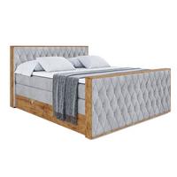 BOXSPRINGBETT mit Matratze H3|H4 und Lattenrost - LOLLI5-Z KING-120x200 - Grau Monolith - Grau, Holzwerkstoff (120/200cm) - ALTDECOR