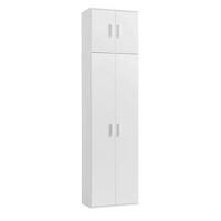 MEHRZWECKSCHRANK Der Extralange - Silberfarben/Weiß, Holzwerkstoff (60/230/34cm) - Mokebo