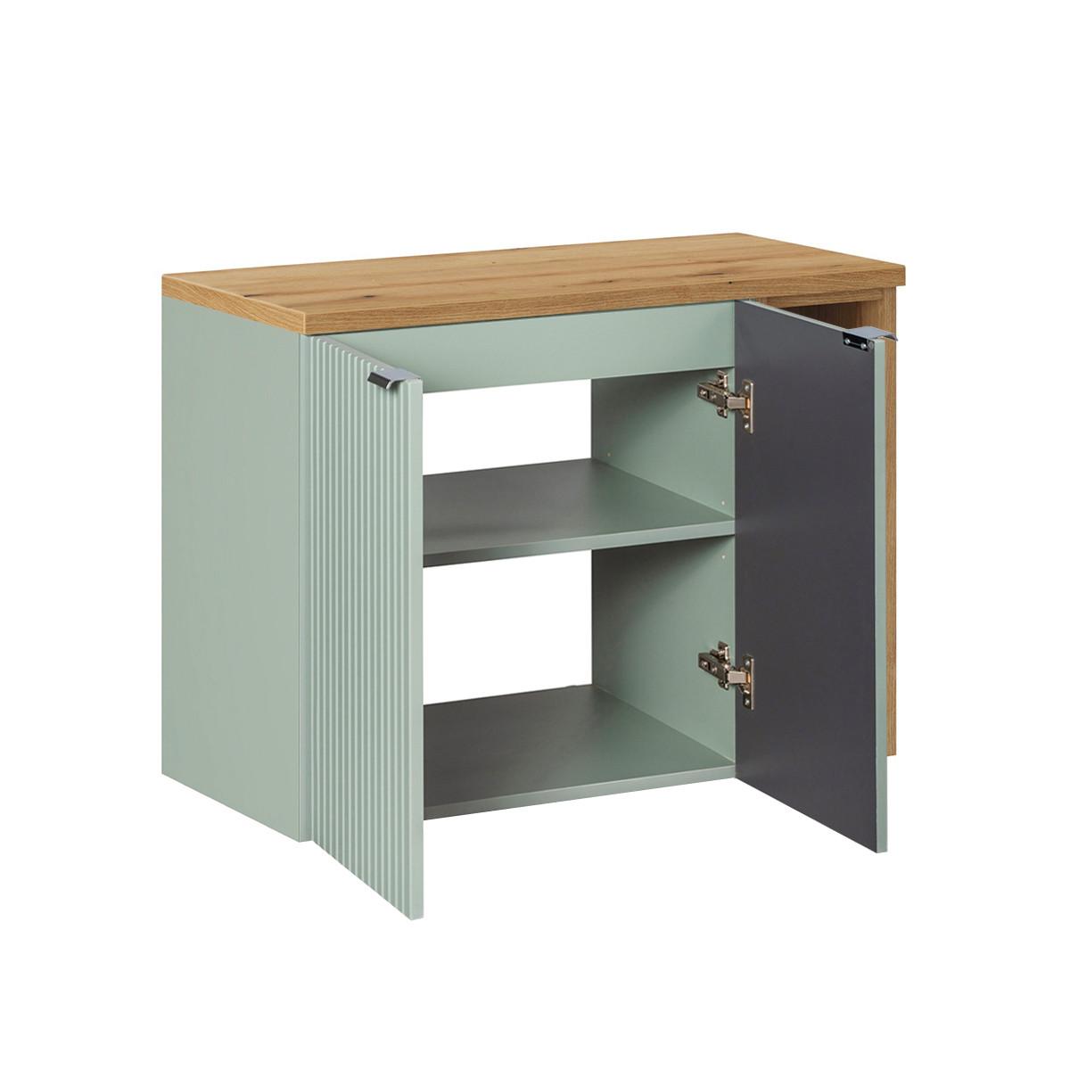BADMÖBEL 80.4cm Jade 2er-Set Grün und Holz - Grün, Holzwerkstoff (80.4/59.5/40cm) - Petits-meubles